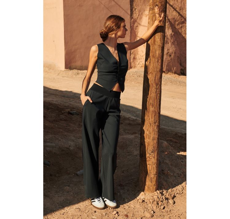 PAIN DE SUCRE peryne 85 szerokie spodnie w prĄŻki