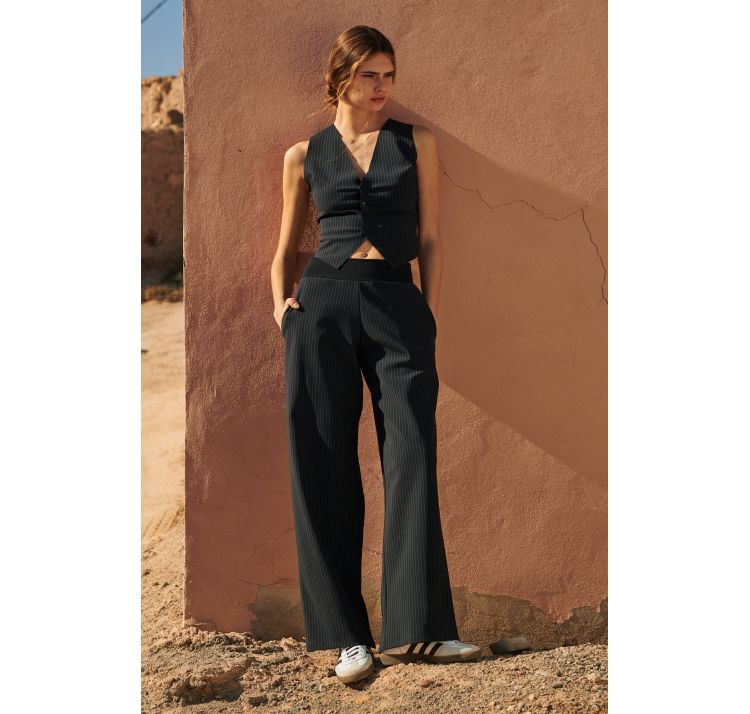 PAIN DE SUCRE peryne 85 szerokie spodnie w prĄŻki