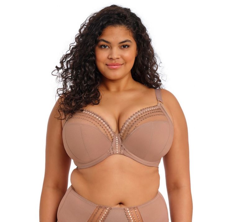 ELOMI matilda tiulowy biustonosz plunge z haftem