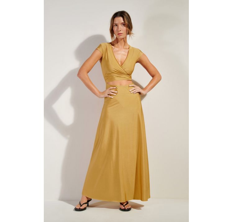 PAIN DE SUCRE lil 11 dŁuga sukienka z krÓtkim rĘkawem