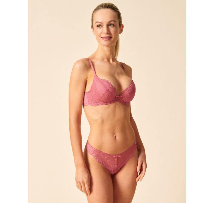 GOSSARD superboost lace plunge bra usztywniany biustonosz