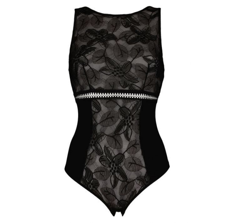 MAISON LEJABY songe koronkowe body z kwiatowym motywem
