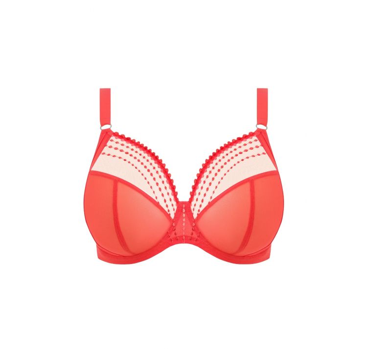 ELOMI matilda tiulowy biustonosz plunge z haftem