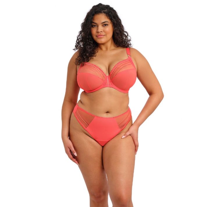 ELOMI matilda tiulowy biustonosz plunge z haftem