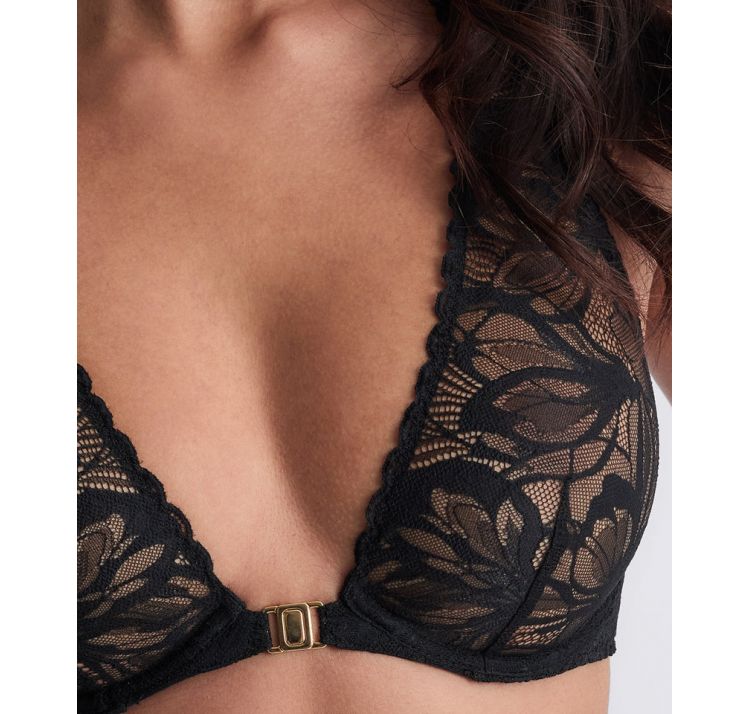 AUBADE PARIS after hours koronkowy zapinany z przodu biustonosz plunge z ozdobnymi plecami