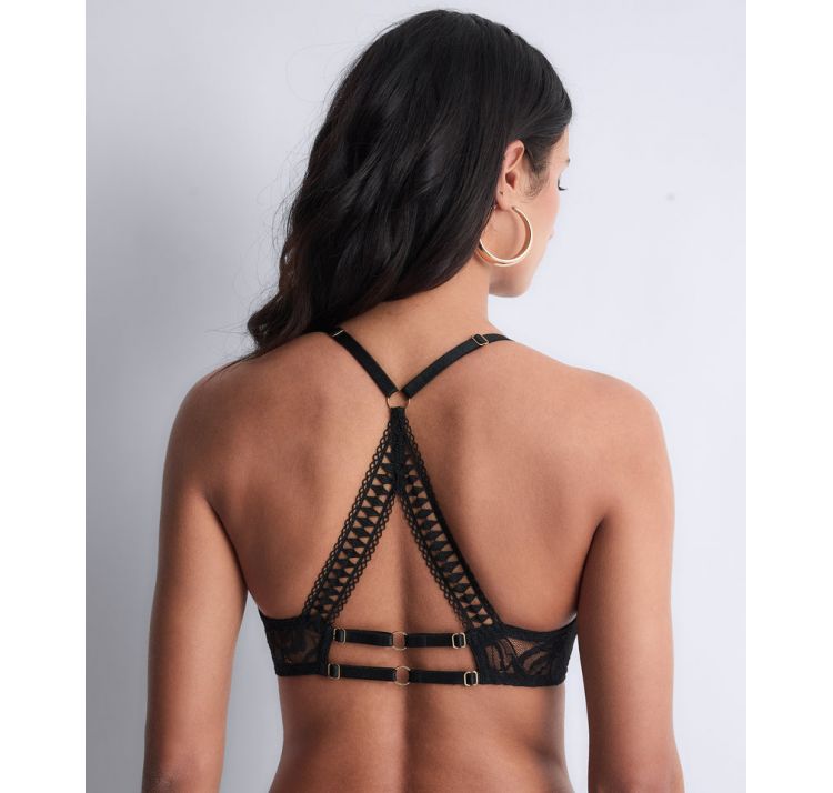 AUBADE PARIS after hours koronkowy zapinany z przodu biustonosz plunge z ozdobnymi plecami