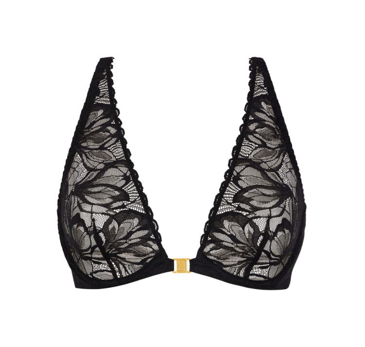 AUBADE PARIS after hours koronkowy zapinany z przodu biustonosz plunge z ozdobnymi plecami