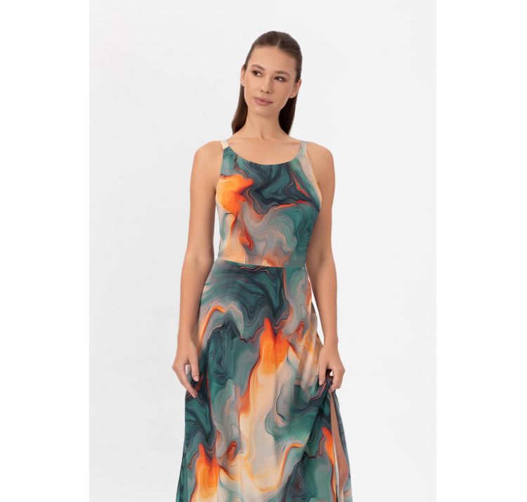 MARC&ANDRE sea swirl letnia sukienka 90% wiskoza 10% jedwab