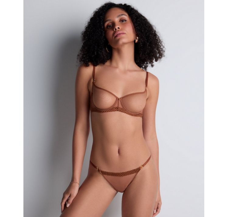 AUBADE PARIS sheer emotion tiulowy biustonosz half-cup z tŁoczonĄ miseczkĄ