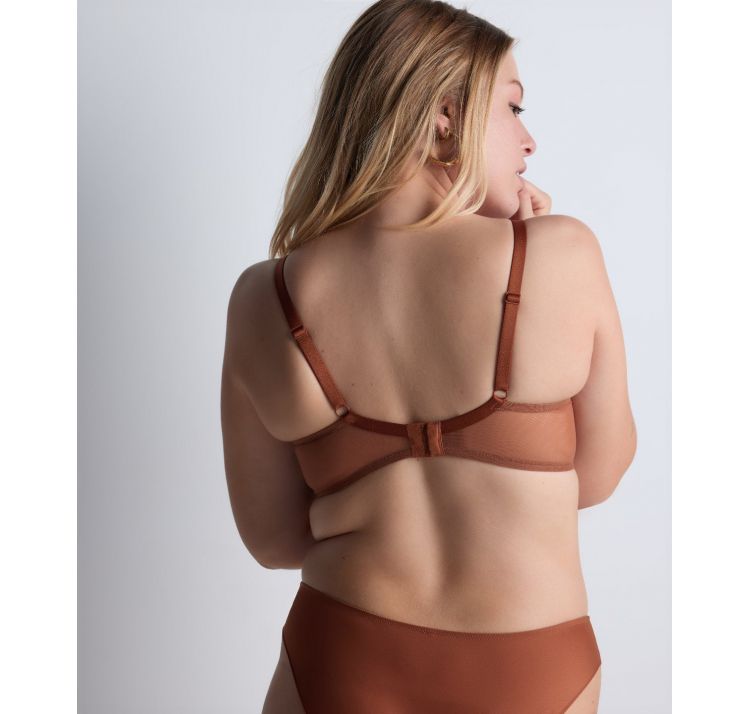 AUBADE PARIS sheer emotion tiulowy biustonosz half-cup z tŁoczonĄ miseczkĄ