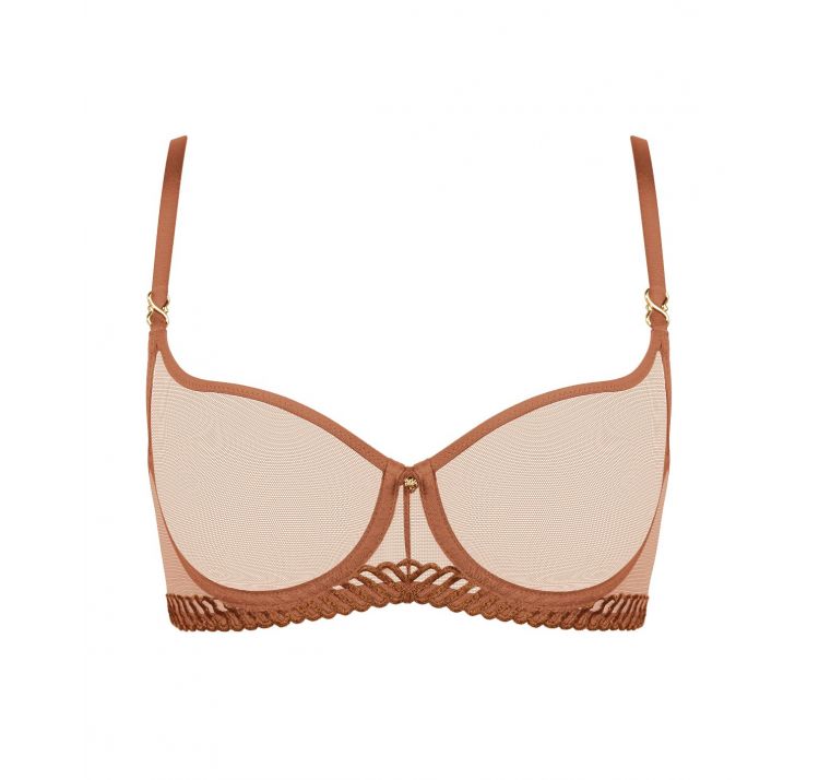 AUBADE PARIS sheer emotion tiulowy biustonosz half-cup z tŁoczonĄ miseczkĄ