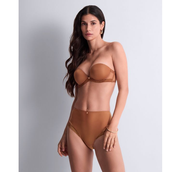 AUBADE PARIS sheer emotion bezszwowe wysokie majtki z haftowanym detalem