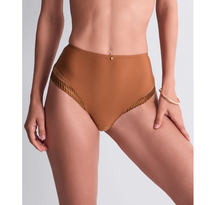 AUBADE PARIS sheer emotion bezszwowe wysokie majtki z haftowanym detalem