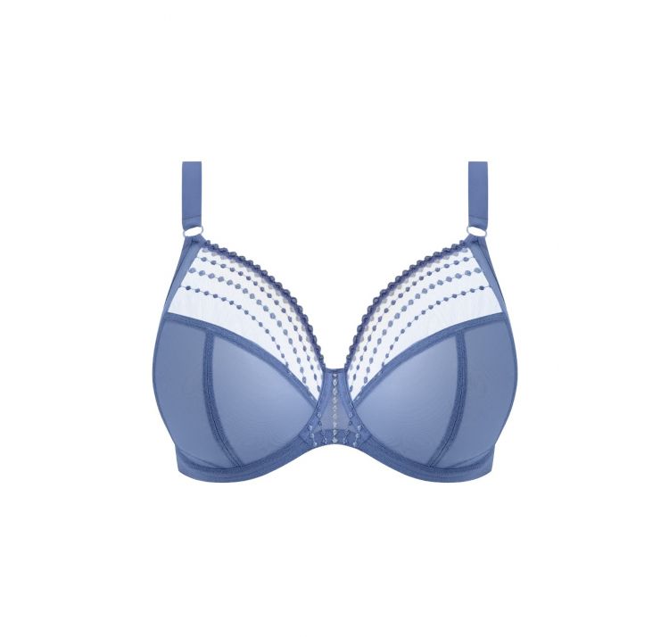 ELOMI matilda tiulowy biustonosz plunge z brokatowym haftem