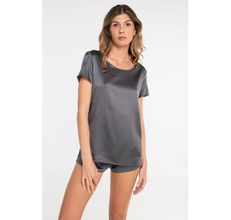 OSCALITO satynowy t-shirt 92% jedwabiu