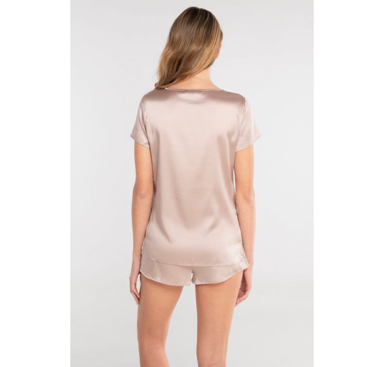 OSCALITO satynowy t-shirt 92% jedwabiu