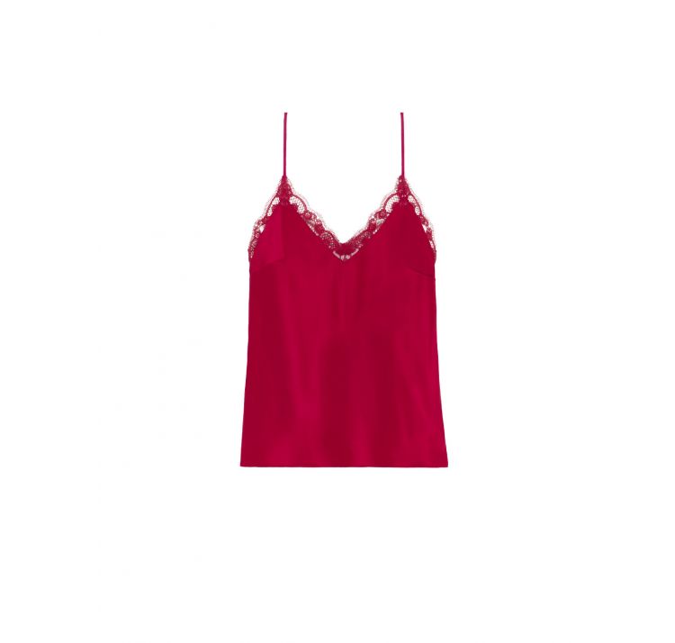 SIMONE PERELE love me jedwabny top z koronkĄ