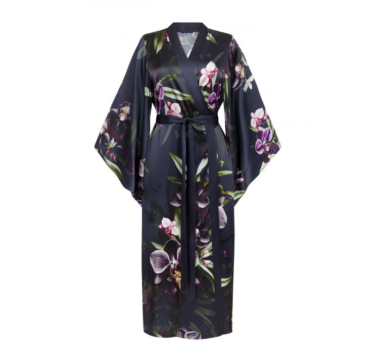 MARC&ANDRE orchid jedwabne dŁugie kimono