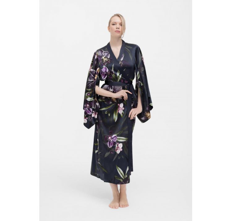 MARC&ANDRE orchid jedwabne dŁugie kimono