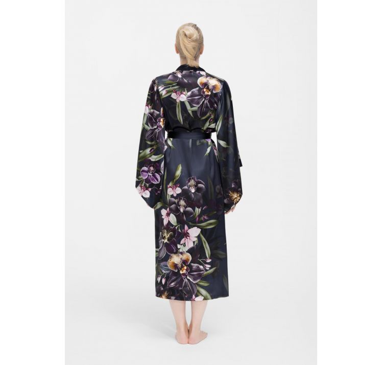 MARC&ANDRE orchid jedwabne dŁugie kimono