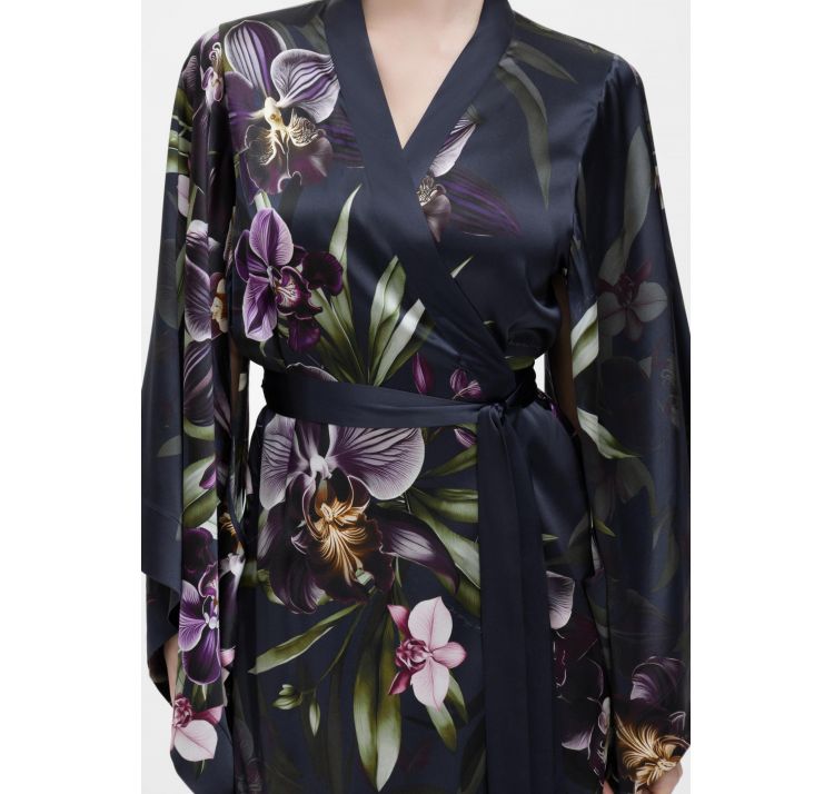 MARC&ANDRE orchid jedwabne dŁugie kimono