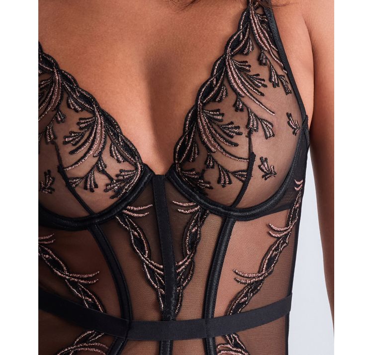 AUBADE PARIS cosmic romance koronkowy gorset z biustonoszem plunge